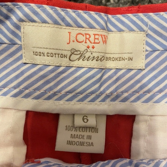 j.Crew Factory 100% Cotton Broken In Chino Red Shorts 6 - Picture 4 of 5